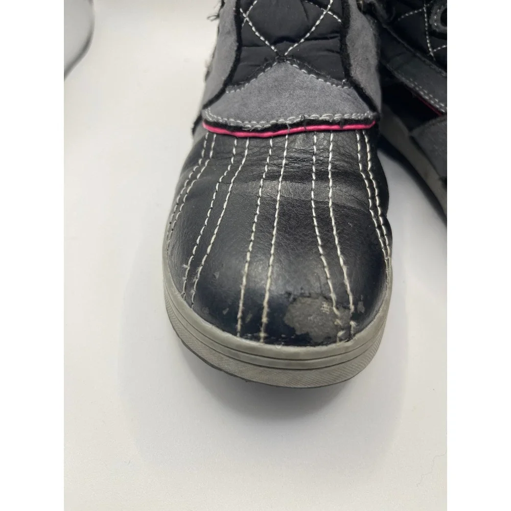 Totes Sabrina Youth Girls Med Black/Pink Winter Boots Size 3‎ Medium RN#120713